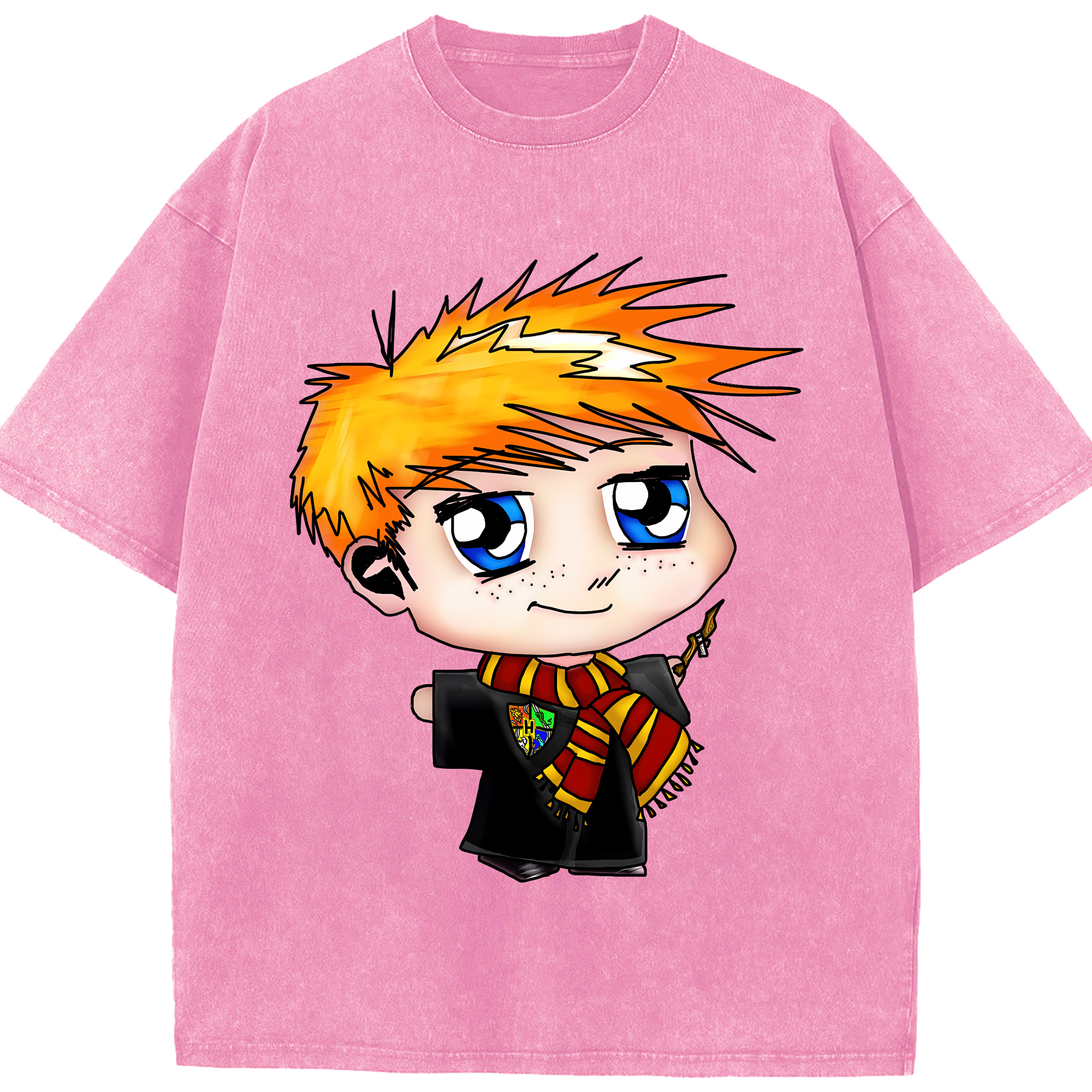 （画像用） Harry Potter ハリー・ポッターシリーズ 綿100% ヴィンテージ風 半袖Tシャツ（フロントプリント）